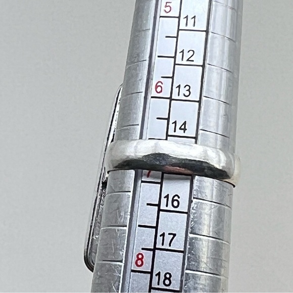 New Blue Sodalite Stone Silver Overlay Ring Size 6.75 - Picture 4 of 8